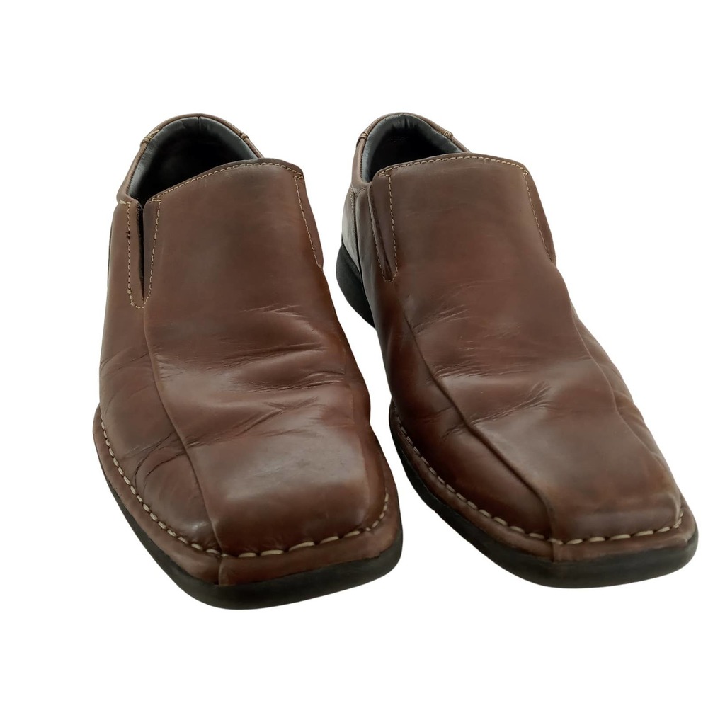 Kenneth Cole Reaction Punchual Loafers Brown Leather Casual Shoes Mens 10M